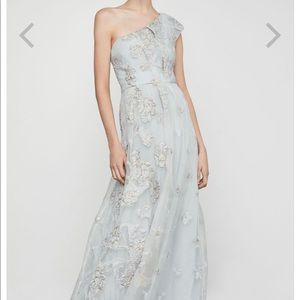BCBG Maxazria metallic embroidered organza gown